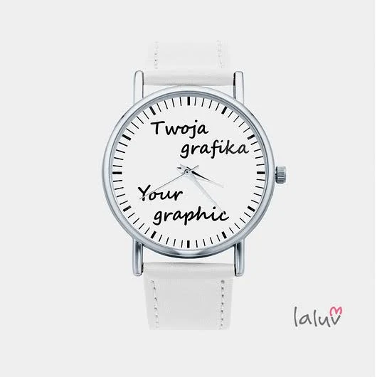 Zegarek z białym paskiem z Własną Grafiką