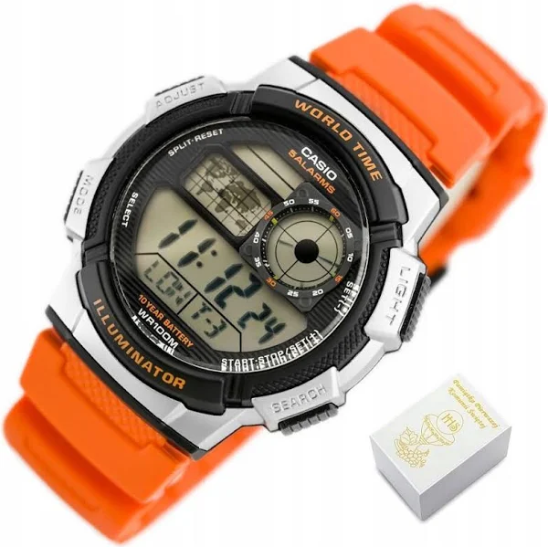 zegarek Casio dla chłopca Na Komunię +box +torebka +grawer