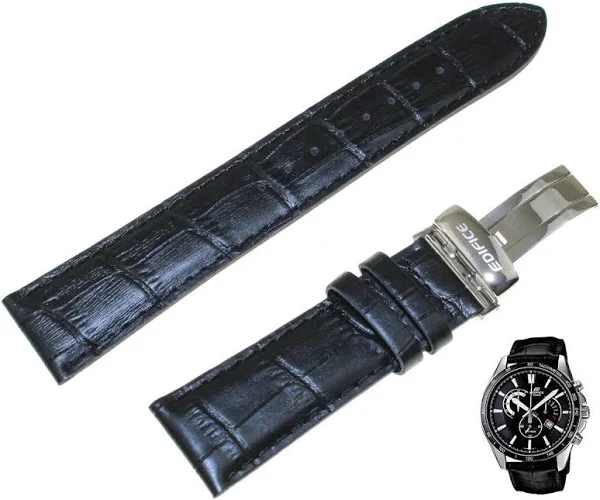 Casio Skórzany pasek do zegarka EFR-510L 22 mm czarny