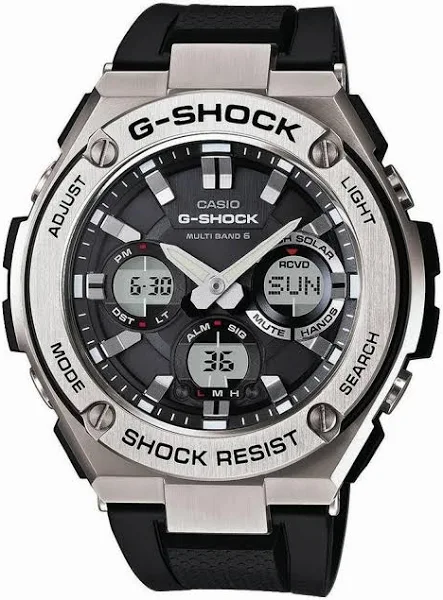 Zegarek męski Casio G-Shock G-STEEL Analogowo-cyfrowy czas światowy GST-S110-1A GSTS110-1A
