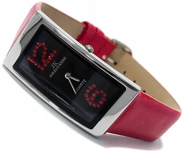 Jordan Kerr Zegarek damski analog czarny czerwony