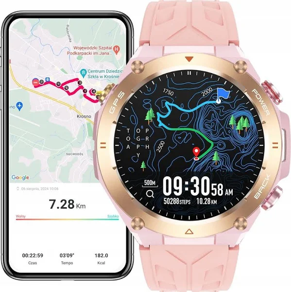 Smartwatch Z Gps Menu Pl Wodoodporny Sport Smart Watch Rozmowy Krokomierz