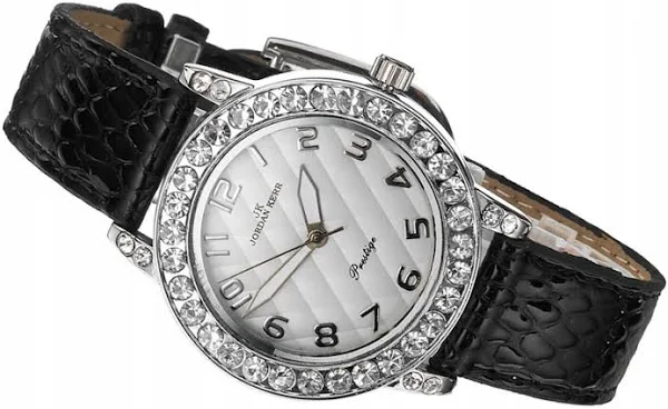 Damski Zegarek Jordan Kerr Skórzany Pasek Cyrkonie