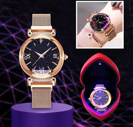 Zegarek magnetyczny z motywem gwieździstego nieba