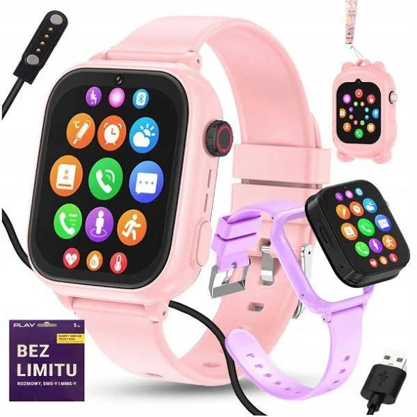 Smartwatch Zegarek Dla Dzieci Telefon 4G Rozmowy Sms Z Grami Polskie Menu