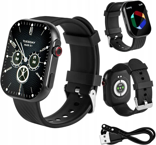 T Smartwatch zegarek męski Wodoodporny Rozmowy Ciśnienie tętno Muzyka