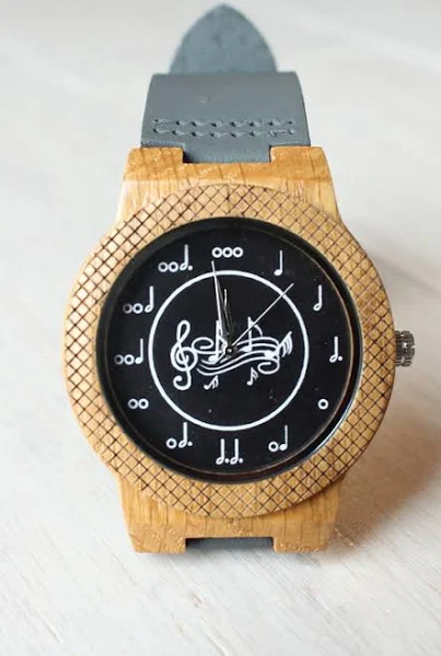 EkoCraft drewniany zegarek music eagle owl