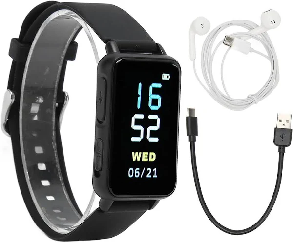 Dyktafon Zegarek AI Inteligentna redukcja szumów HD Nagrywarka MP3 Bluetooth Zegarek Cyfrowy rejestrator dźwięku Opaska na nadgarstek