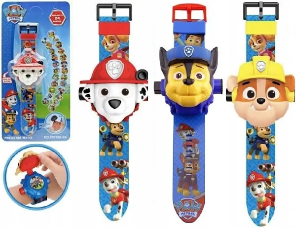 3x Psi Patrol Zegarek 3D Z Projektorem Zestaw 3SZT