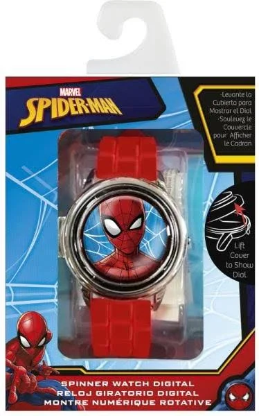 Zegarek cyfrowy ze spinerem w metalowej obudowie Spider Man-MV15763 Kids Euroswan