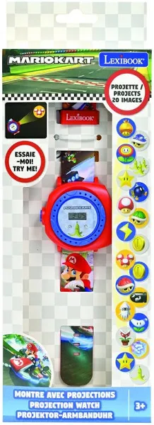 Lexibook Zegarek projektor Mario Kart z 20 obrazami do wyświetlenia DMW050NI
