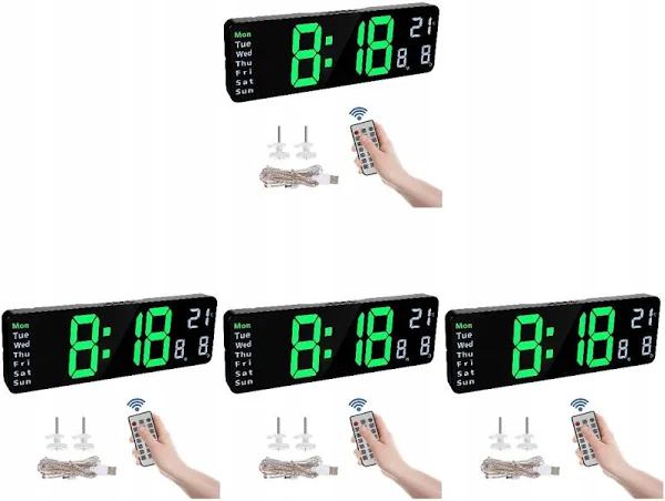 Zegar Biurko Cyfrowy Wiszący Elektroniczny Alarm