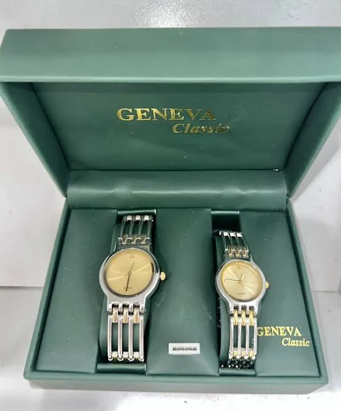 Geneva Classic Quartz Stal Nierdzewna Wodoodporny Dwutonowy Zestaw Par