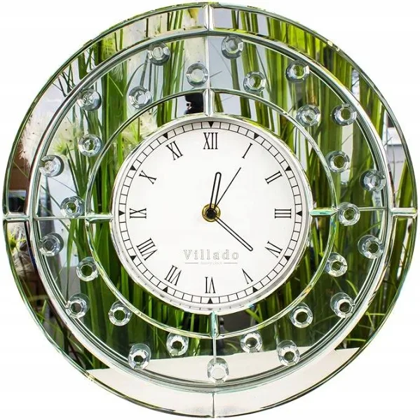 Zegar Glamour Lustrzany Kryształowy nowoczesny