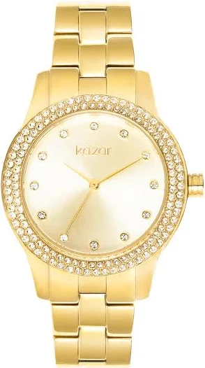 Zegarek w złotym kolorze z kryształkami