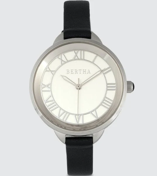 Bertha Zegarek kwarcowy Madison w kolorze czarno-srebrno-białym rozmiar: onesize