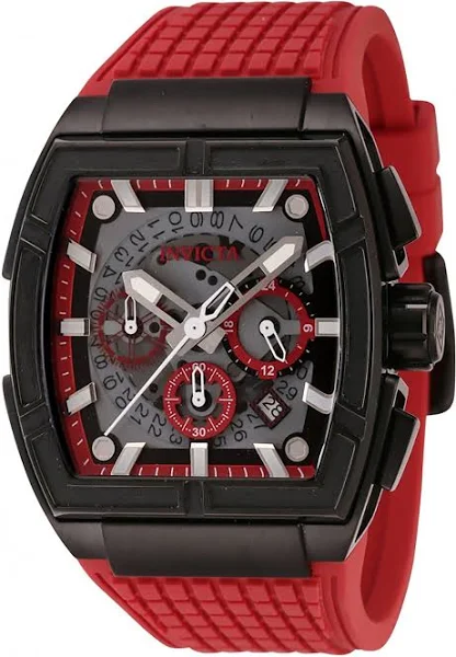 Invicta S1 Rally Gravity Defier Chronograph Wielofunkcyjny Czerwony Szkieletowy Zegarek Kwarcowy 44887 100M Męski