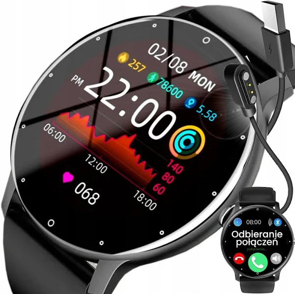Zegarek Smartwatch Rubicon 230 mAh Odbieranie Połączeń 360x360 Menu Pl 1.39
