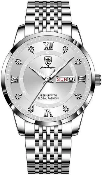 POEDAGAR zegarek marki męskie wodoodporne świecące męskie zegarki kwarcowe