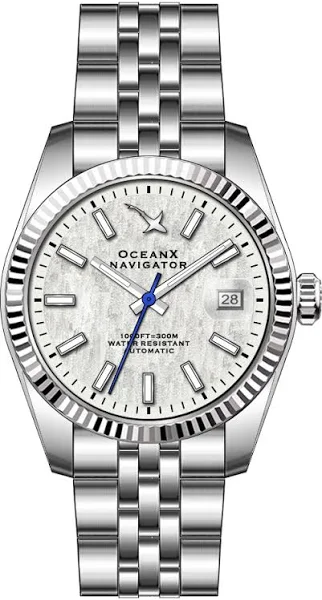 Srebrny męski zegarek Ocean X ze stalowym paskiem NAVIGATOR NVS312