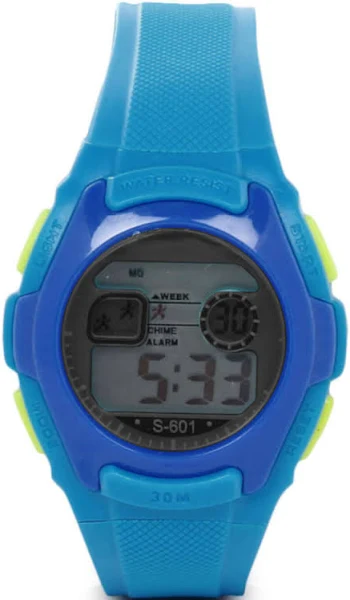 PERFECT Niebieski dziecięcy zegarek z wyświetlaczem PERFECT