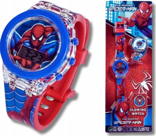 Nicolas3D ZEGAREK SPIDERMAN DLA DZIECI CHLOPCA ELEKTRONICZY LED Spider Man-