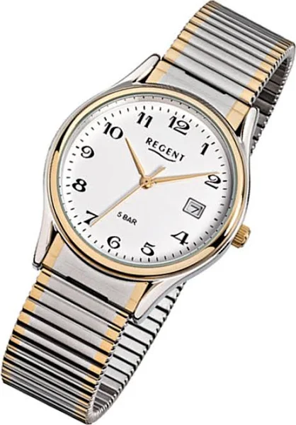 Regent Zegarek męski F-472 Pasek Ściągający Dwukolorowy Z Datą