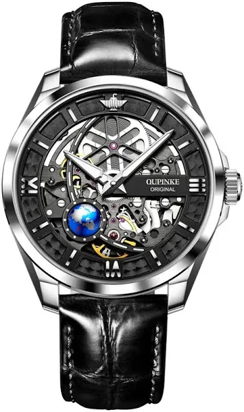 OUPINKE męskie zegarki Top marka luksusowy automatyczny zegarek mechaniczny dla człowieka 3D Vision