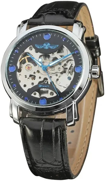 T-WINNER Brand nowe zegarki mężczyźni Hollow self-wiatr mechaniczne zegarki na rękę ruch klasyczny