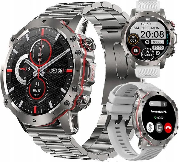 Smartwatch Zegarek Męski Amoled Rozmowy Sms Sport Pomiary Menu Pl