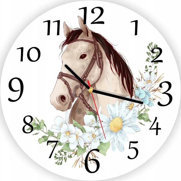naSciane Zegar ścienny Koń Konie Konik na prezent kwiaty