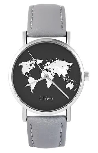 zegarek mapa świata