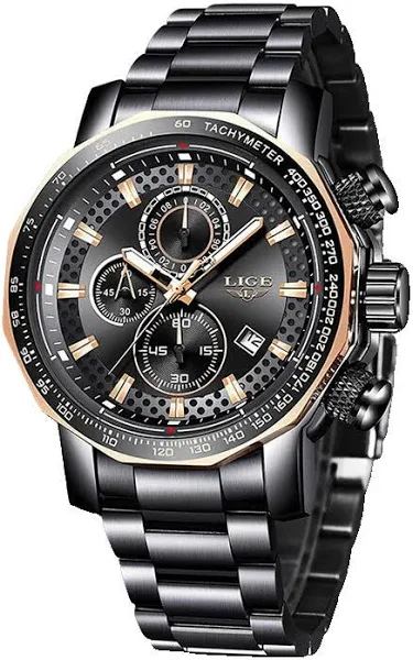 zegarki sportowe męskie LIGE z dużą tarczą zegarki chronograf