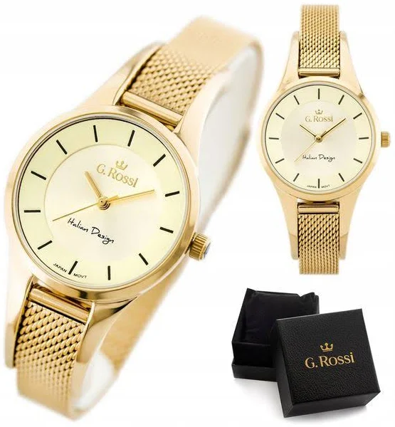 Elegancki Złoty Zegarek G.rossi Prezent Dla Mamy