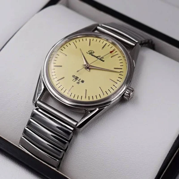 Antyczne zegarki szanghajskie męskie Vintage mechaniczne zegarki na rękę 8120 ręcznie nakręcany