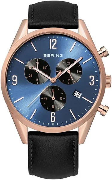 Bering Akcesoria Mężczyzna Niebieski ONE Size Męski Zegarek Classic 42 mm Pasek Skórzany 10542-567