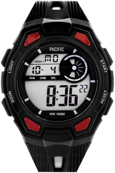 PACIFIC Czarno-czerwony zegarek PACIFIC 302G-3