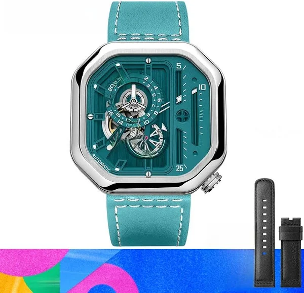 AGELOCER oryginalny zegarek wyścigowy damski luksusowy szkielet duża tarcza automatyczny zegarek