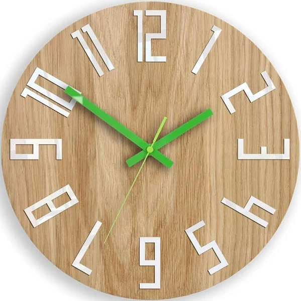 ModernClock Zegar Ścienny Dąb Slim Czarno