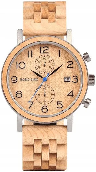 Drewniany Zegarek Bobo Bird S08 Bransoleta+Pudełko