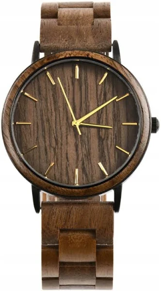 Zegarek męski Bewell Zs-W176a-1 black walnut drewniano stalowy bransoleta