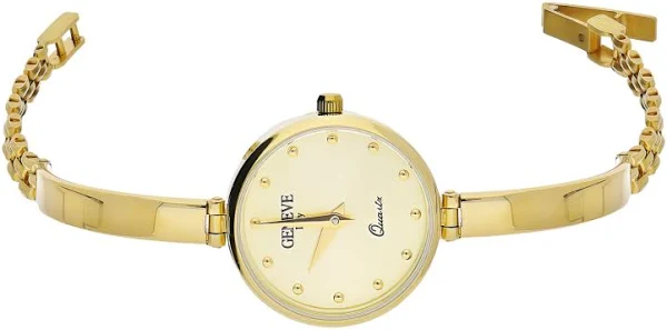 Zegarek złoty półsztywny z okrągłą tarczą MI G398341 próba 585