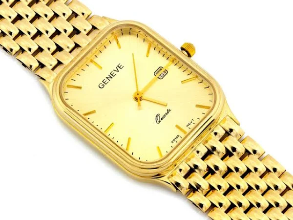 Zegarek złoty uniwersalny wzór z datownikiem pr585