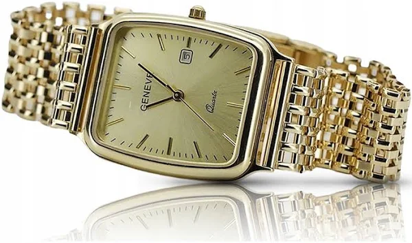 Złoty zegarek męski 14k Geneve mw002y