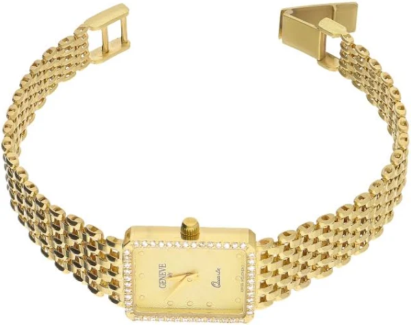 Zegarek złoty z prostokątną tarczą MI G398712-713-GŁ próba 585