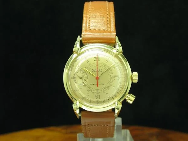 Gruen Chrono-timer 14kt 585 Pulsometerskala 450