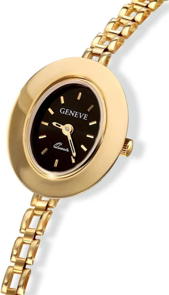 Damski złoty zegarek z czarną tarczą