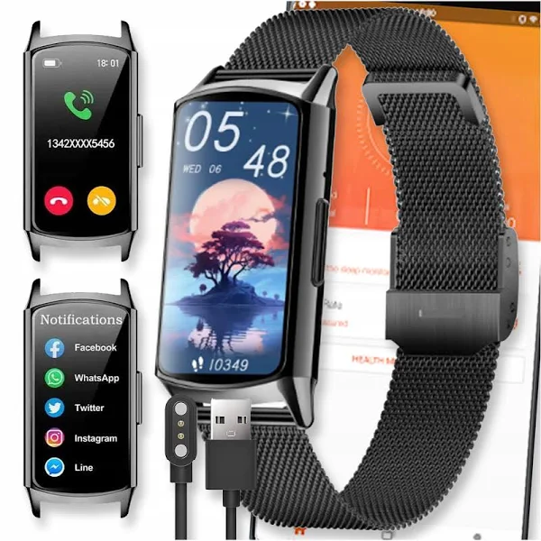 Smartwatch watch amoled zegarek atm wodoszczelność damski męski rozmowy pro h29