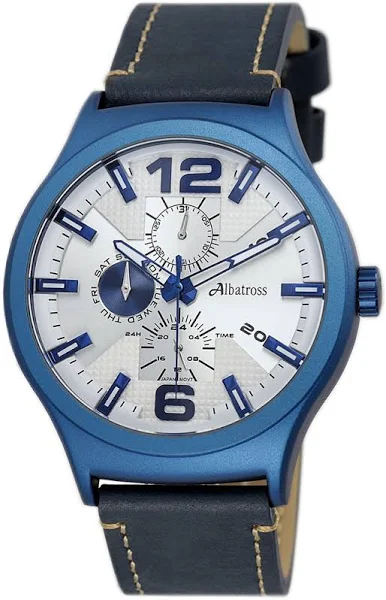 SAXO Granatowy męski zegarek z czarnym paskiem ALBATROSS ABCC15-1