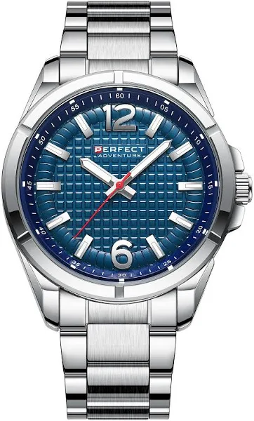 Srebrny zegarek męski bransoleta duży solidny Perfect M118